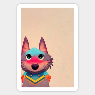 Adorable colorful painted wolf Sticker